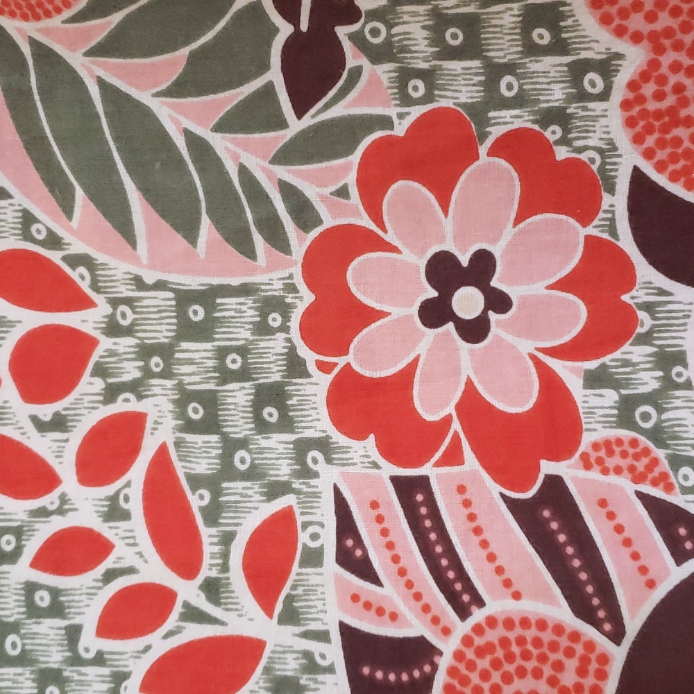 Vintage St. John's Bay Boho Floral Cotton A-Line Skirt Orange Green 12 Petite - Picture 7 of 11